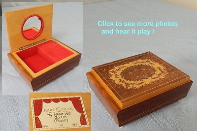 Old Marquetry Box with New Reuge Music My Heart Will Go On from 