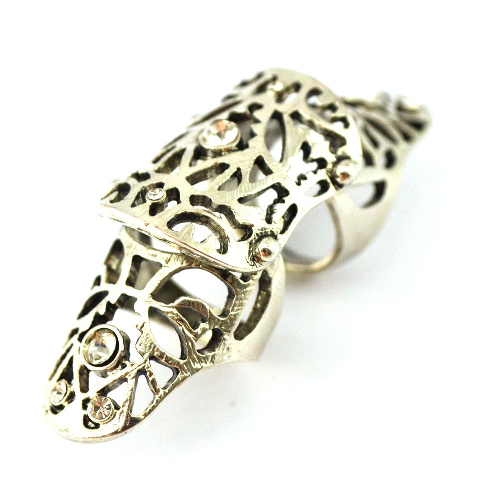 Forever Twentyone Hinged Articulated Filigree Metal Armour Ring JB8