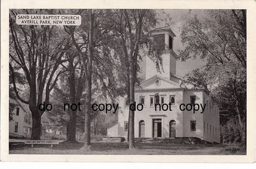 OLD AVERILL PARK NEW YORK BAPTIST CHURCH NY POSTCARD