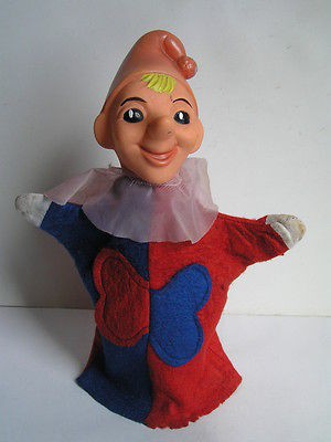 VINTAGE PINOCCHIO BURATINO CLOWN BOY HAND PUPPET TOY