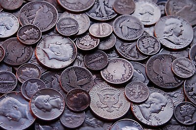 oz mixed variety of old US SILVER COINS   *Good condition, NO 