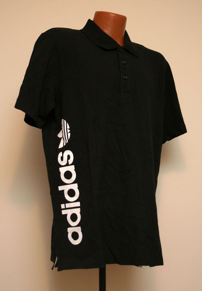 Adidas Originals Big Linear Logo Royal Black/White Cool Graphic Polo 