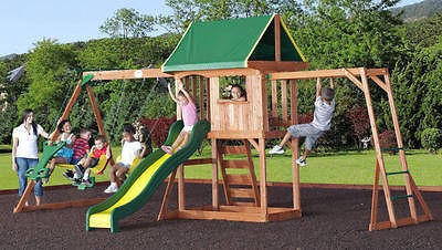 NEW ALL CEDAR OUTDOOR PLAY SET SWING SWING SET WOODEN