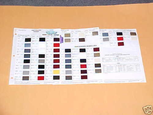 1989 HONDA CRX Si ACCORD LX DX PAINT CHIPS COLOR CHART