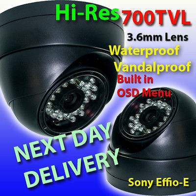 DOME METAL OUTDOOR WATERPROOF CCTV CAMERA CCD SONY EFFIO E 700TVL 