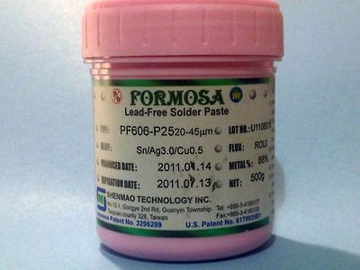 Soldering Paste Tin Lead Free Solder Sn/Ag3.0/Cu0.5. 3% Silver FORMOSA 