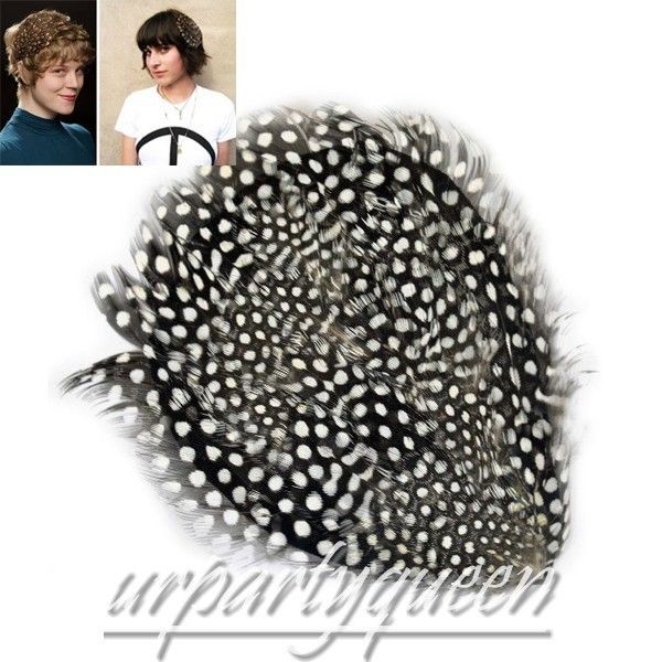   Peacock Black Feather Fan White Polka Dots Hair Barrette Clip Clamp