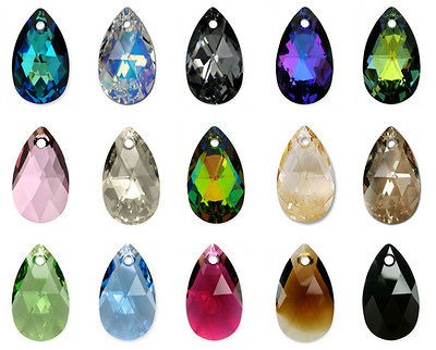 SWAROVSKI ELEMENTS 6106 Pear Pendant Many Colors & Sizes