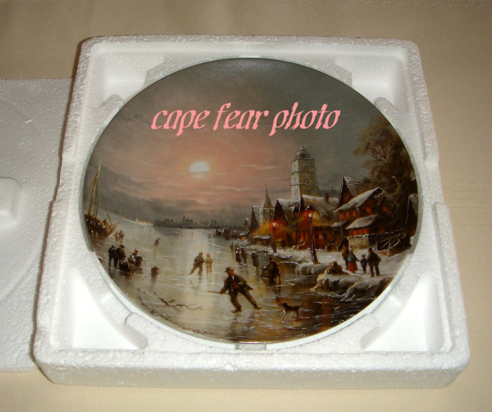 LUDWIG MUNINGER Romantic Winter ICE SKATERS Plate +COA