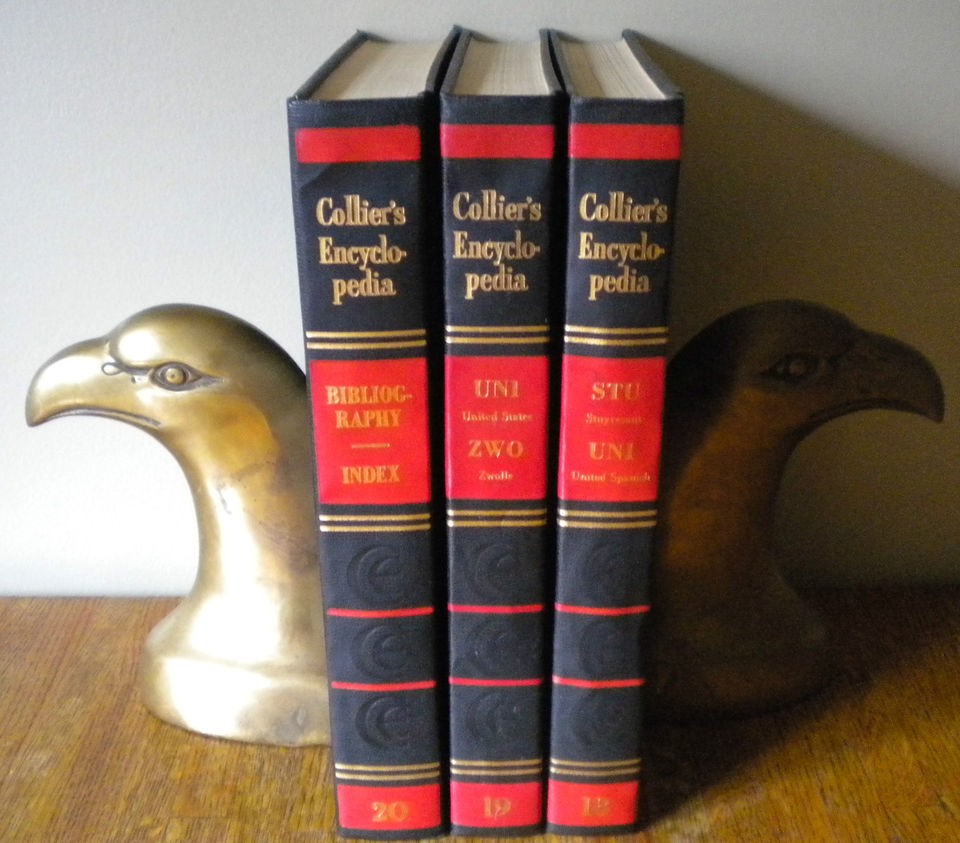 LOT OF 3 1960 COLLIERS ENCYCLOPEDIA, BIBLIOGRAPHY/INDEX, STU UNI, UNI 