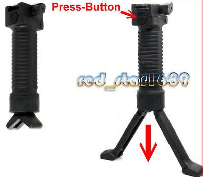   Hand Grip Spring Loaded Bi pod Picatinny/Weav​er Mount For Rifle