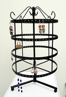 Rotating BLACK Metal EARRING Organizer / Holder / Display / Stand 