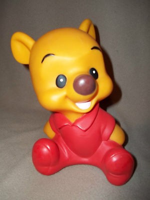 VTG BABY WINNIE THE POOH RUBBER/VINYL COIN/PIGGY BANK