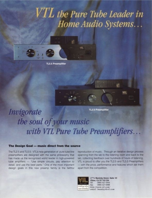 VTL TL 5.5 & TL 2.5 Preamp Brochures 2002