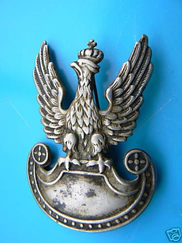 POLISH 1919 CROWNED EAGLE ROGATYWKA HAT BADGE,anchor