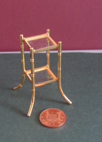 VINTAGE DOLLSHOUSE 12TH SCALE BRASS PLANT/HALL STAND