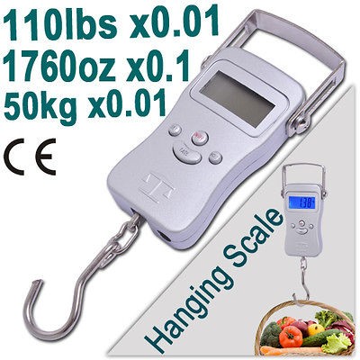 New 110lbs 50kg Digital Luggage Shipping Hanging Scale oz Postal 