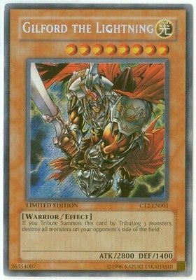 Yu Gi Oh Card   CT2 EN001   GILFORD THE LIGHTNING (secret rare holo 