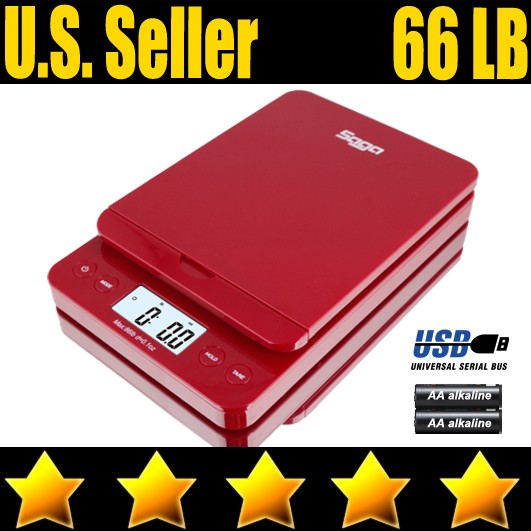   POSTAL SCALE SHIPPING by SAGA X 0.1 OZ WEIGHT POSTAGE W/USB DC M B