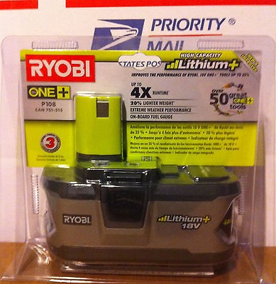 BRAND NEW SEALED RYOBI P108 LITHIUM BATTERY NEW GENERATION