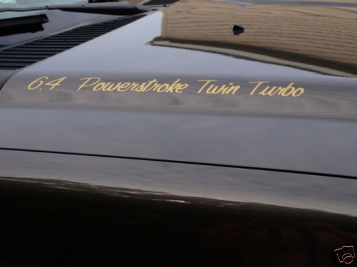 Powerstroke Twin Turbo Diesel Vinyl Hood Decals   2