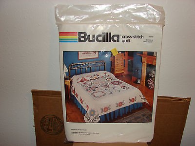 New Bucilla Cross Stitch Quilt Kit 80 x 96 Country Patchwork #40000