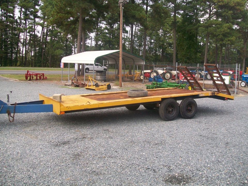 HEAVY DUTY DECK OVER EQUIPMENT TRAILER W/FOLD DOWN RAMPS 21 1/2 X 8