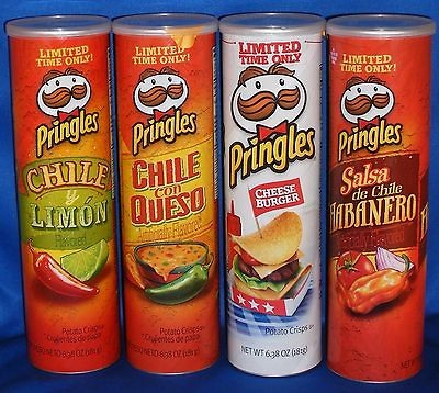 PRINGLES POTATO CHIPS Cheeseburger Salsa Habanero Chile Con Queso 