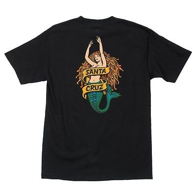 Santa Cruz Jason Jessee MERMAID Skateboard T Shirt BLACK MEDIUM