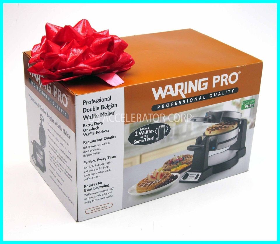 New WARING PRO SS FLIP ROTATING DOUBLE BELGIAN WAFFLE MAKER / IRON 