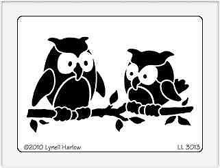 Dreamweaver Owl Pair Stainless Steel Stencil LL3013