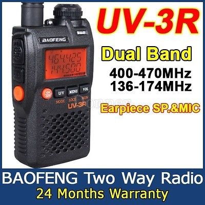 Two Way BAOFENG Radio UV 3R FM Transceiver Dual Band VHF/UHF Frequency 