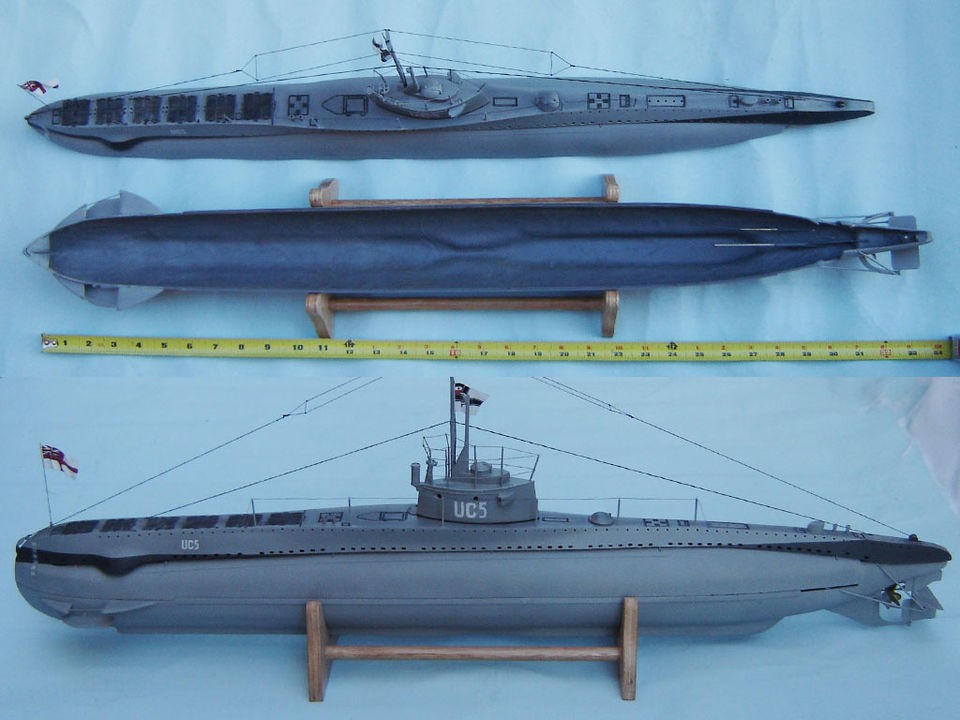 UC5 WW1 German Submarine Display Model/Fit for RC   $100 off shipping 