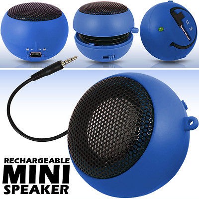 BLUE 3.5mm RECHARGEABLE CAPSULE SPEAKER FOR LG OPTIMUS BIG LU6800