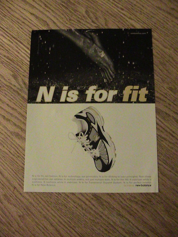 2002 NB NEW BALANCE ADVERTISEMENT ACHIEVE RUNNING SHOE ADVERTISEMENT 