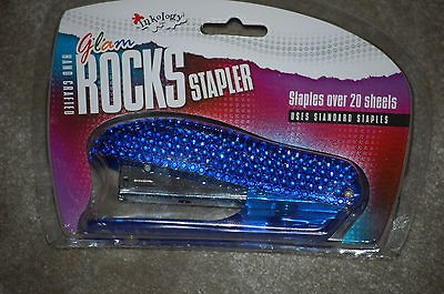 Jewel BLING STAPLER Glam Rocks Hand Crafted   Blue Color Rhinestones