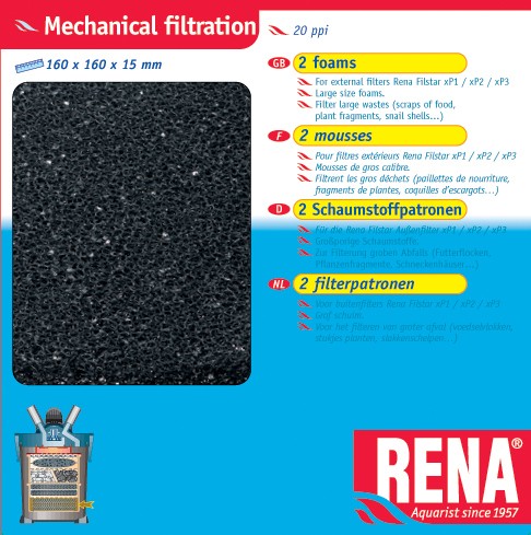 RENA FILTRATION FOAM 20 PPI 2 PACK FOR XP1/XP2/XP3/XP​4