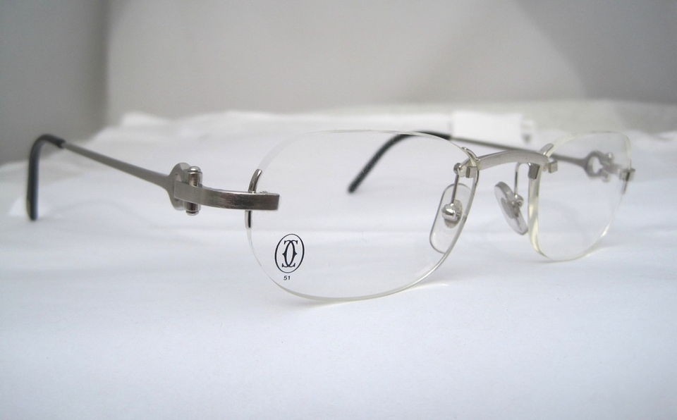 NEW CARTIER RIMLESS PLATINUM EYEGLASSES   AUTHENTIC