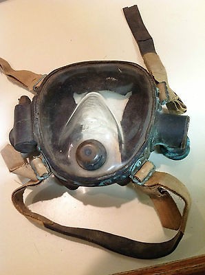   Lung full face Rebreather Mask Brass Double Hose Regulator VINTAGE