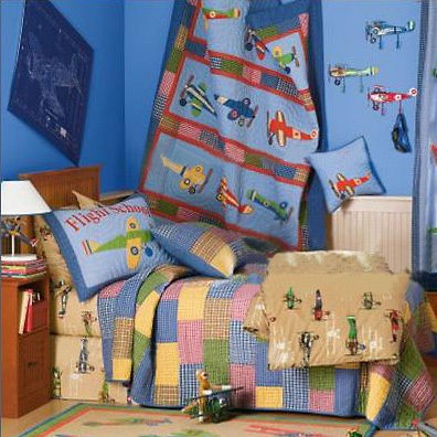 Company Store kids Flight school 3pc twin quilt set