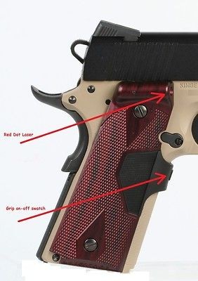 GRIPMASTER© RED DOT LASER GRIPS ROSEWOOD FINISH FOR COLT KIMBER 1911 