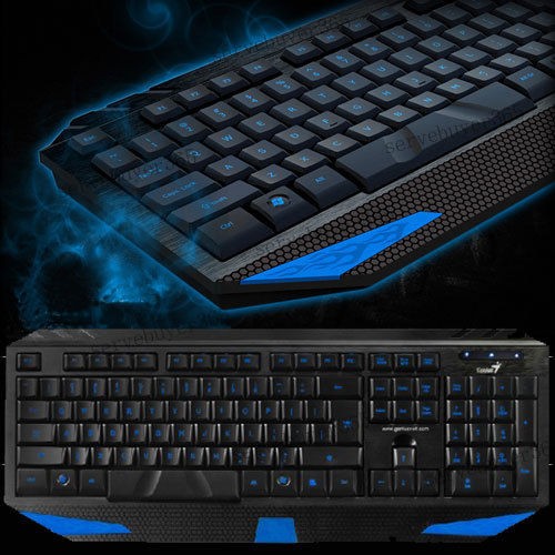 Blue LED Illuminated Backlight Backlit Light Up USB Pro Gaming 