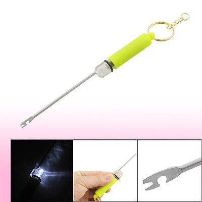 White Light Plastic Handle Fish Hook Remover Detacher w Key Ring