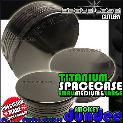 SPACE CASE 2 PART TITANIUM Spice Herb Grinder Small Medium and Large