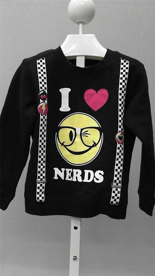 Joe Boxer I Love Nerds Glow Girls 7 8 Comfort Athletic Sweatshirt 