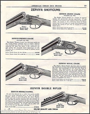 1949 ZEPHYR SHOTGUN AD Crown 404E Premier 406E Royal 410E Double 