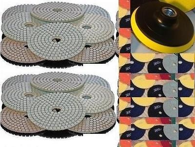 Diamond Polishing Pads 4 inch Wet/Dry 15 Piece Set Granite Stone 