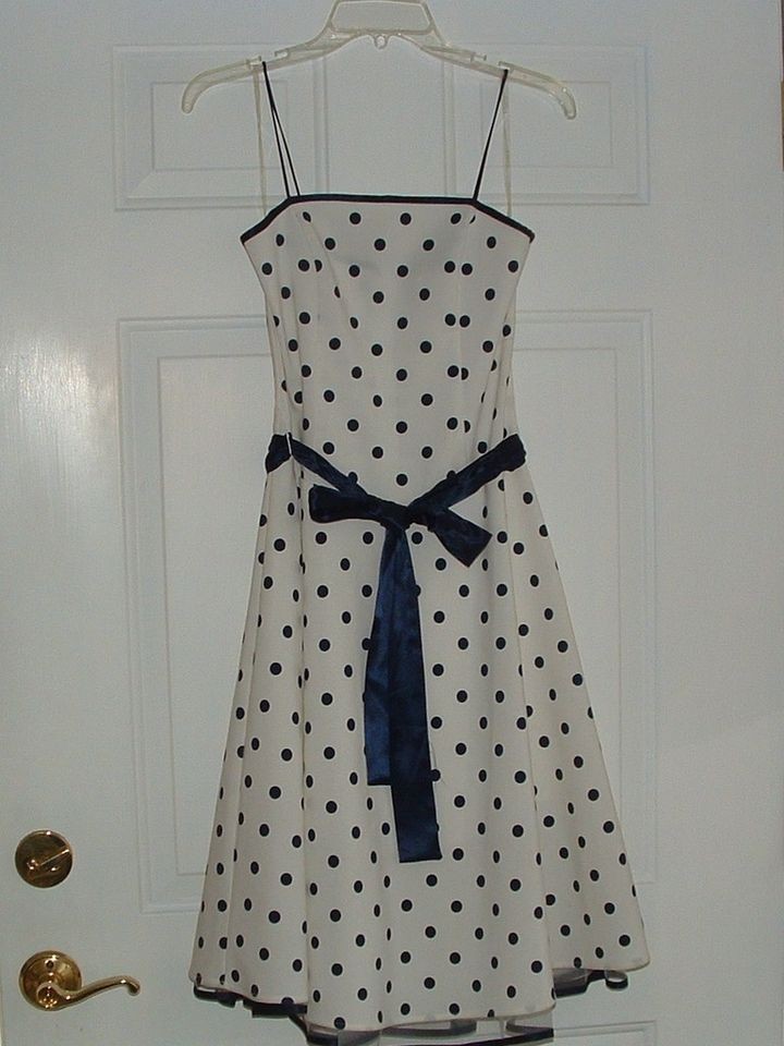 DARLIN POLKA DOT COCKTAIL DRESSY SPAGHETTI DRESS