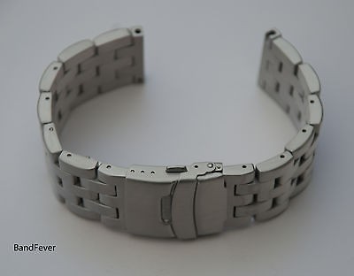   HEAVY SOLID BRUSHED DOUBLE LOCK STAINLESS STEEL WATCH BAND,BRACELET