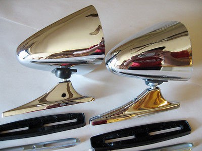 VINTAGE CHROME SPORT MIRRORS CLASSIC MUSCLECAR RESTOMOD HOTROD 